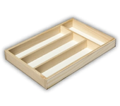 Maxia Market - Cubertero de madera pino natural maciza con 4 compartimientos. Bandeja de Cubiertos 4 compartimentos Porta Cubiertos Organizador Cubierto
