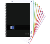 Oxford Hamelin Cuaderno A4+ Tapa Plástico Microperforado Cuadrícula 5x5 8 Bandas De Color 160 Hojas