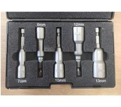 Juego Adaptadores Hexagonales 5 pzs - Juego de Adaptadores Hexagonales Magnéticos de 1/4" x 65 mm - 5 Piezas en Estuche de Plástico para Atornilladores y Taladros