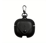 For 2024 AirPods 4, Shockproof and Anti-fall Faux Leather Headphone Charging Case Protective Cover with Hook