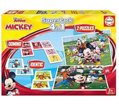 Educa Superpack Mickey & Friends Dominó Identic y 2 Puzzles 25-50 Piezas 19099