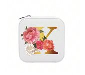 26 letter printed travel jewelry box, travel storage bag, small bead treasure box, bridesmaid gift box, mini storage box-LJX