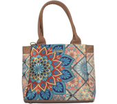 Chula+tulum Bolso de Mano Grande Angie Mándala Turquesa Capacidad para Portátil de Hasta 13 Pulgadas