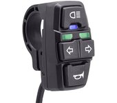 E-Bike DK336 Frontlight+Horn+Turning Light Switch For Mountain Bike Scooter Electric Vehicle Three-in-one Switch 36v48v Headligh