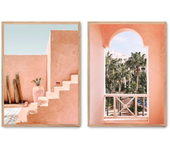 Set de 2 cuadros calidad premium con marco de madera - 30x40 cm o 50x70 cm - POSTER LAB