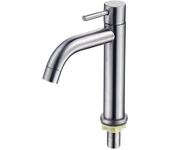 Grifo de Lavabo Baño de Agua Fría de Acero Inoxidable 304 con Manija de Tipo Rápido Único Agua Abierta para Cocina y Fregadero