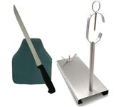 CUPERINOX Soporte Jamonero Inoxidable Profesional con Base Antideslizante para Jamones y Paletas, Incluye Cuchillo | Jamoneros Elite Collection