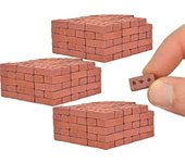50pcs 1:16 Acacia Grove Real Mini Red Bricks - DIY Fake Bricks Model for Fairy Garden Building & Party Toys