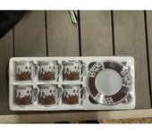 SANCO STORE- Juego de seis tazas y 6 platos de café de porcelana