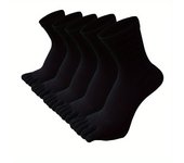 5 pairs men's five finger solid color socks, made of cotton, with an unpleasant odor, breathable, and split tips