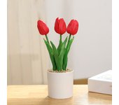 Simulation Tulip Pink Yellow Artificial Flowers Potted Fake Plastic Plants For Home Desktop Wedding Party Office Decoraction