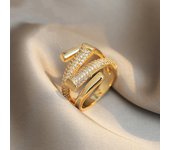 UILZ 2025 NEW French Elegant Multi-layered Rings For Women Luxury Exquisite Zircon 18K Gold-plated Ring Not Fading Jewelry Gift