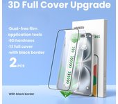 UGREEN 2 Pack Ultra Clear Full Screen Privacy Tempered Glass Screen Protector with Dustproof Edge, Slide-in Installation Tray with Lid, for iPhone 15/16, iPhone 16 Pro, iPhone 16 Pro Max