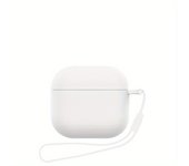Suitable for 2024 AirPods 4 Shockproof and Anti-fall Soft Silicone Headphone Charging Case Protective Cover with Lanyard