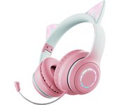 Headphone Bluetooth Wireless Music Headset Gradient Color LED Light Cat Ear with Mic  Gamer Earphone Kids Lovely Christmas Gifts