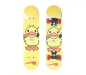 Beginner Four Wheel Skateboard for Kids Outdoors - Cute Dinosaur and Little Yellow Duck Design - Perfect for Boys and Girls Learning to Skate