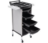 4 Drawers Hair Cart Rolling Storage 6-Tier Salon Trolley Cart with Wheels White