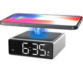 2025 Wireless Chargers Alarm Clock Fashion Bedroom Desktop Time Alarm Clock LED Digital Alarm Clock Phone Fast Charging Clock