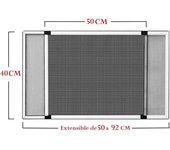 -- Mosquitera extensible de Aluminio Blanco, Mosquitera Fija extensible color Blanco adapta mesa a Ventanas, anti-insectos (mosquitos o moscas)