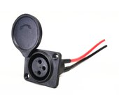 Battery Charger Port 3Pin Inline Connector Jack Socket For Scooter E-Wheelchair Electric Scooters Parts Cycling Plastic Metal