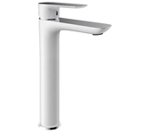 GME Cassio Grifo monomando caño alto para lavabo fabricado en latón con un acabado en color blanco 3177