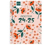 Agenda 2024/25 octavilla Floral  FINOCAM - Planificador año 2024/25, 17 cm, semana vista, papel calidad 70 gramos, tamaño bolsillo // Ref: 645000625