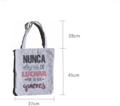 Bolso de hombro de compra con estampada de los dubujos doble cara . de tela loneta.estampada dibujos personalizada.gran capacidad