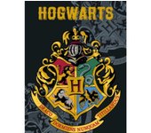 Manta Polar Harry Potter Escudo de Hogwarts Negra 140x100 cm ● Licencia Oficial ● Suave y cálida.