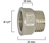 SANCO STORE - alargadera hexagonal cromo 1/2 x 10