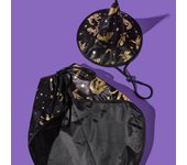 Dog Halloween Costumes, Pet Vampire Cape and Witch Hat Cool Outfit, Party Cosplay Funny Apparel, for Medium Large Dogs, Wizard H