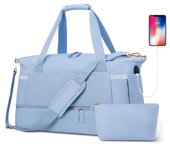 Bolsa Deporte Azul Mujer USB - Gimnasio, Gym, Yoga, Fitness