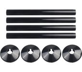 8pcs Pipes Radiator Pipe Covers Sleeve 15mm Collars Cut Fit Bathroom Chrome Home Improvement Plastic Radiator Pipe Covers