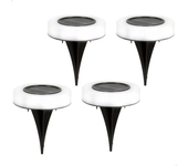 Aktive Paquete De 4 Focos Solares Exteriores Con Luz Led Cálida Y Faro De Jardín