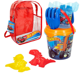 Colorbaby Set De Cubo De Playa Con Accesorios Y Mochila Hot Wheels