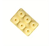 Molde de silicona con 6 agujeros, sartén antiadherente para hornear, bagels y Muffin, herramienta de cocina ecológica