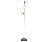 LÁMPARA DE PIE LÚZETE 3 LUCES HIERRO NEGRO TULIPA BLANCA NICOLETTA ALM-APOL