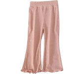 Children Capris Summer Thin Ice Silk Solid Color Pants New Girls Fashion Casual Solid Color Leggings Thin Ribbed Flared Pants
