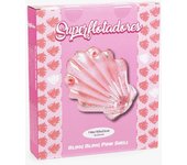 Flotador Hinchable Concha de Mar Rosa con Glitter  | Colchoneta Gigante para Piscina y Playa | 156x103x22