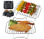2PCS Air Fryer Stainless Steel Rack Tray Steaming Racks Air Fryer Tools Baking Pan BBQ Gril Baking Accessories Cooking Tools New
