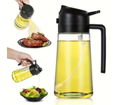 2en1 Rociador de aceite Botella de Vidrio para Cocinar Antifugas Botella de almacenamiento de Aceite de Oliva para barbacoa Freidora de Aire Ensalada Bistec Suministros de Cocina