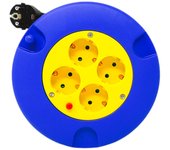 Regleta 5M - Cable Eléctrico con Enrollador - 4 Tomas - 230V - 50Hz - 1100W - 3200W - ExtraStar.