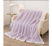 C.A - Manta Sofa de Borrego, Manta Doble Cara Franela y Sherpa, 100% Poliester, Suave y Caliente para Invierno, Manta Cama, Sobrecama, Manta Borreguito