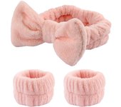 3Pcs Spa Headband Wristband for Washing Face Microfiber Makeup Towel Hair Bands Washband Scrunchies Absorbent Wrist Sweatband