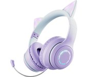 Headphone Bluetooth Wireless Music Headset Gradient Color LED Light Cat Ear with Mic  Gamer Earphone Kids Lovely Christmas Gifts