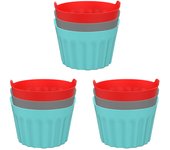 3/6/9pcs Air Fryer Silicone Basket Silicone Mold Air Fryer Egg Poacher Silicone Cupcake Baking Cups Ramekins For Air Fryer Ovens