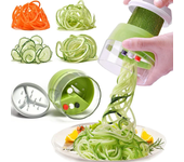 Cortador de Verduras Portátil 4 en 1, espiralizador de Mano, Piedra de Corte de Acero Inoxidable, Herramientas Creativas para