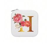 26 letter printed travel jewelry box, travel storage bag, small bead treasure box, bridesmaid gift box, mini storage box-LJX