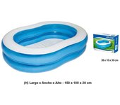 Piscina Inflable Rectangular para Niños y Familia snowdvance｜Tres Tamaños Disponibles｜PVC Reforzado y Duradero｜Apta para Mayores de 6 Años｜Uso en Jardín, Terraza o Césped｜175×262×51cm / 183×305×56cm / 150×100×20cm