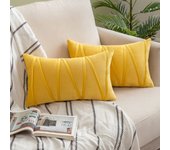 2PCS Lumbar Throw Pillow Covers 12 X 20 Inch Farmhouse Velvet Throw Pillow Case Cushion Cover Cojines Black Red Green Pink 쿠션