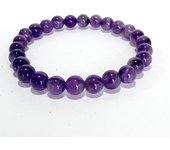 Pulsera Elástica de bolas de minera de Amatista de 6mm - Minerales Energéticos